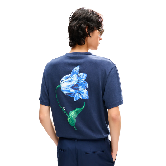 Kenzo Tulip Classic T-Shirt Blue Black FG65TS2934SK.79