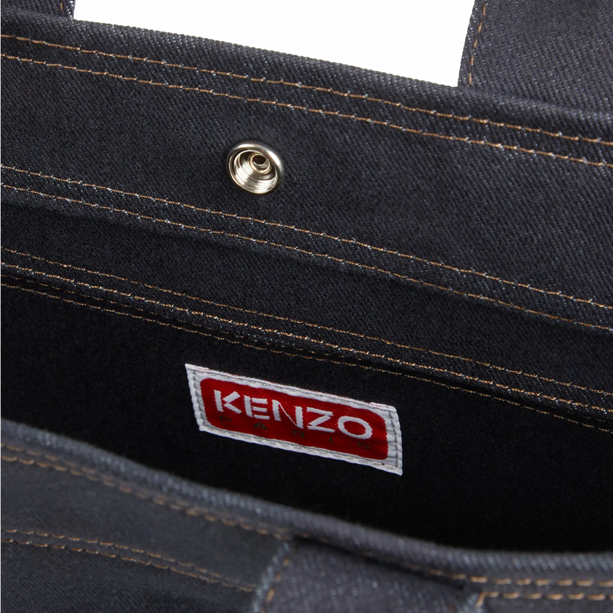 Kenzo Tulip Large Shopper Tote Bag Navy Blue FG68SA911F24