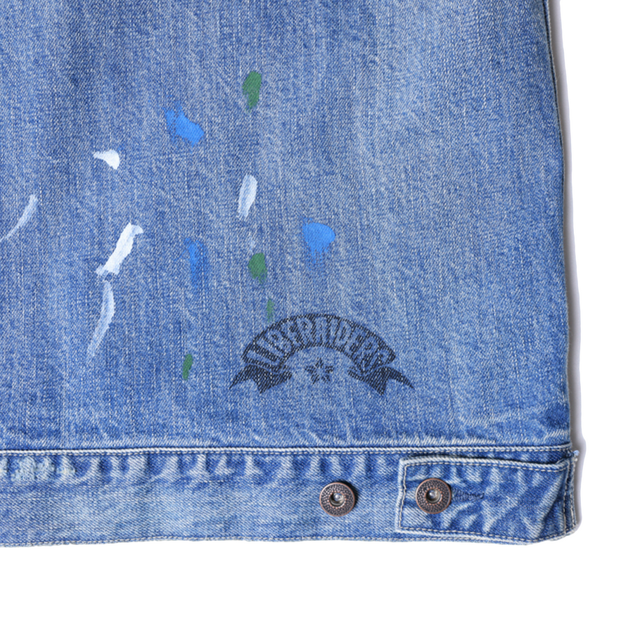 Liberaiders Flag Denim Jacket Hard Wash