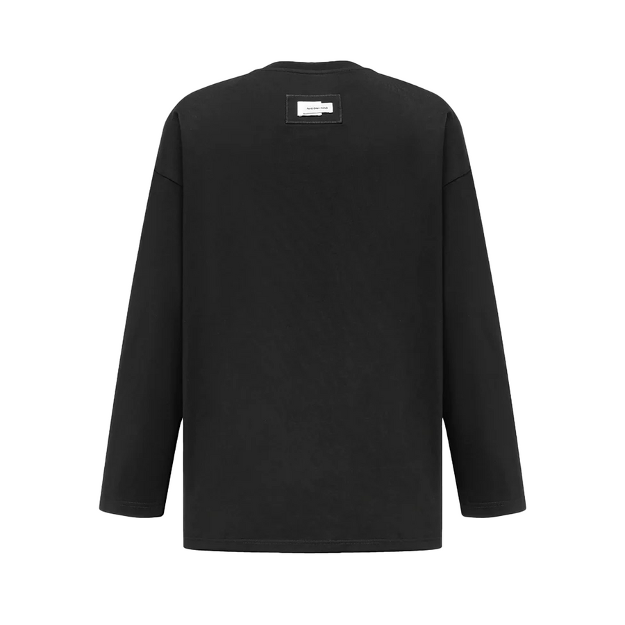 Feng Chen Wang  Black Deconstructed Long-Sleeve Shirt Black