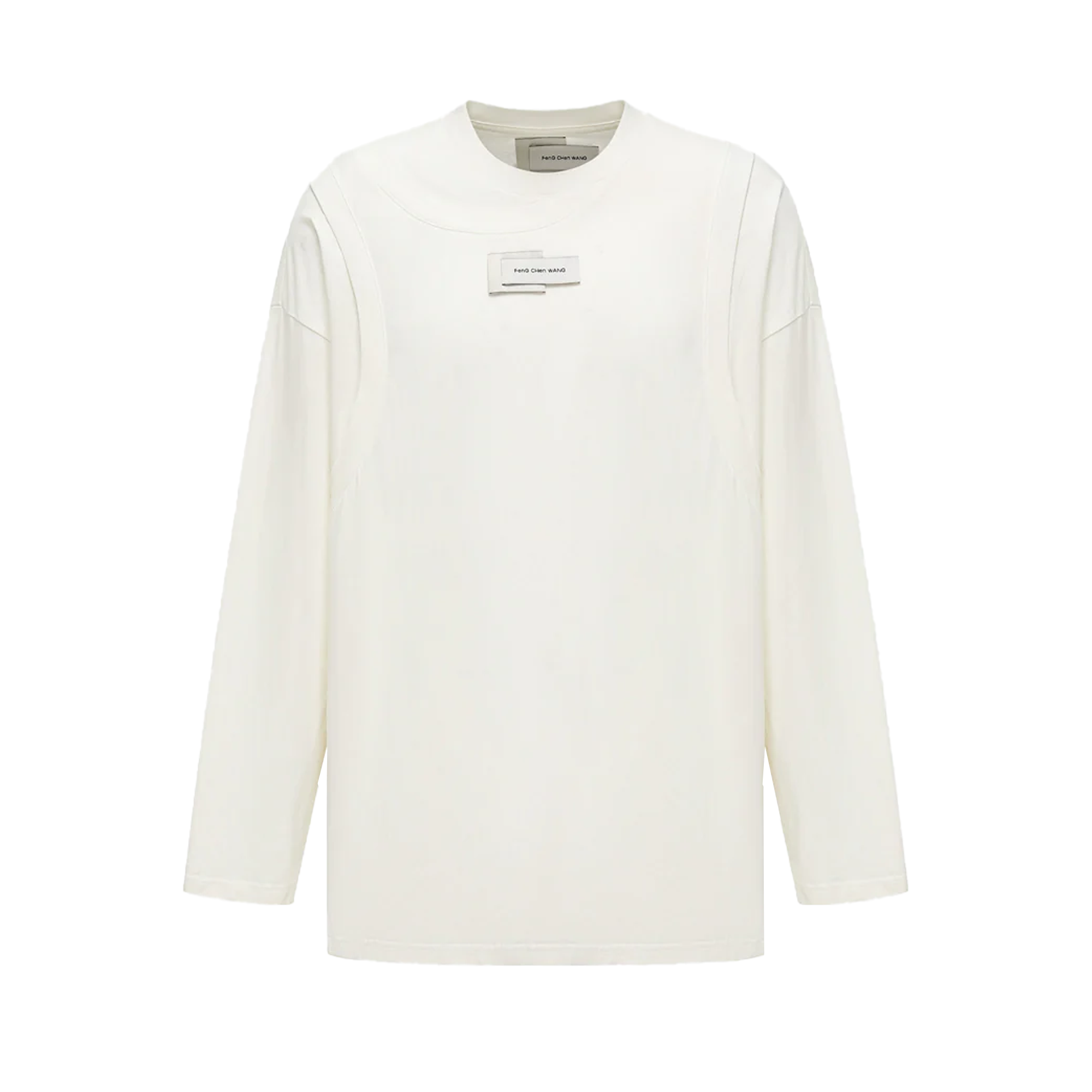 Feng Chen Wang  Deconstruction Printed Jersey Top White