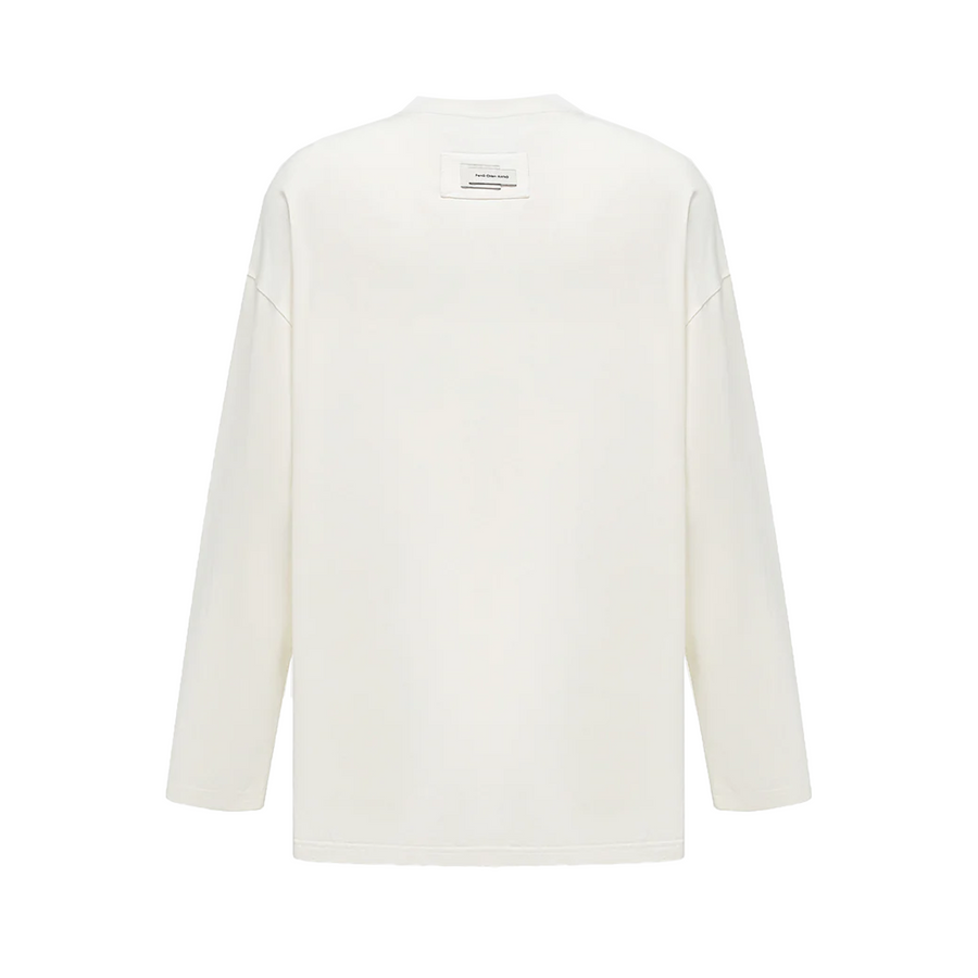 Feng Chen Wang  Deconstruction Printed Jersey Top White