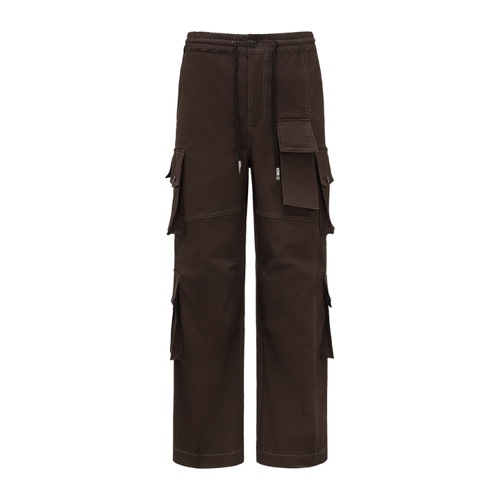 Feng Chen Wang  Brown Cargo Pants Red Brown