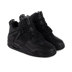 Nike Women's Air Jordan 4 Net Black/Black/Metallic Silver FN7251-001