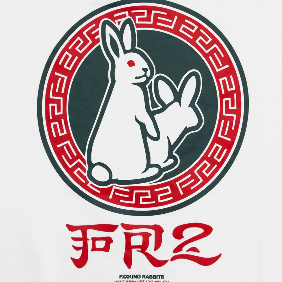 Fxxking Rabbits Dragon Embroidery Sweatshirt White FRC2521