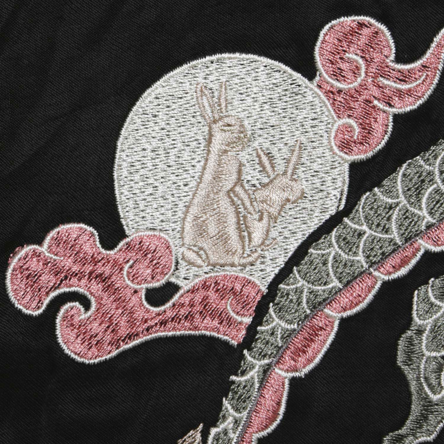 Fxxking Rabbits Dragon Embroidery Reversible Souvenir Jacket Black FRJ122