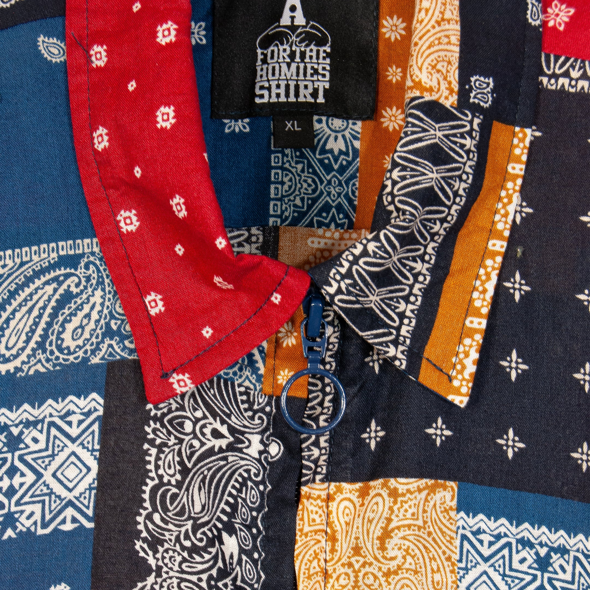For The Homies Bandana Zip Shirt