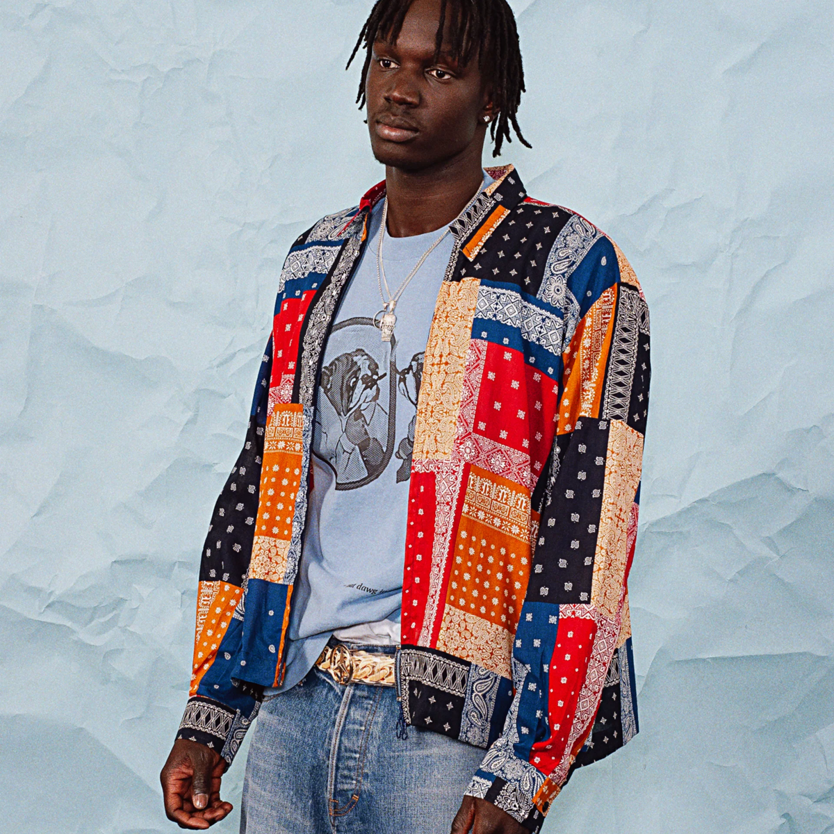 For The Homies Bandana Zip Shirt