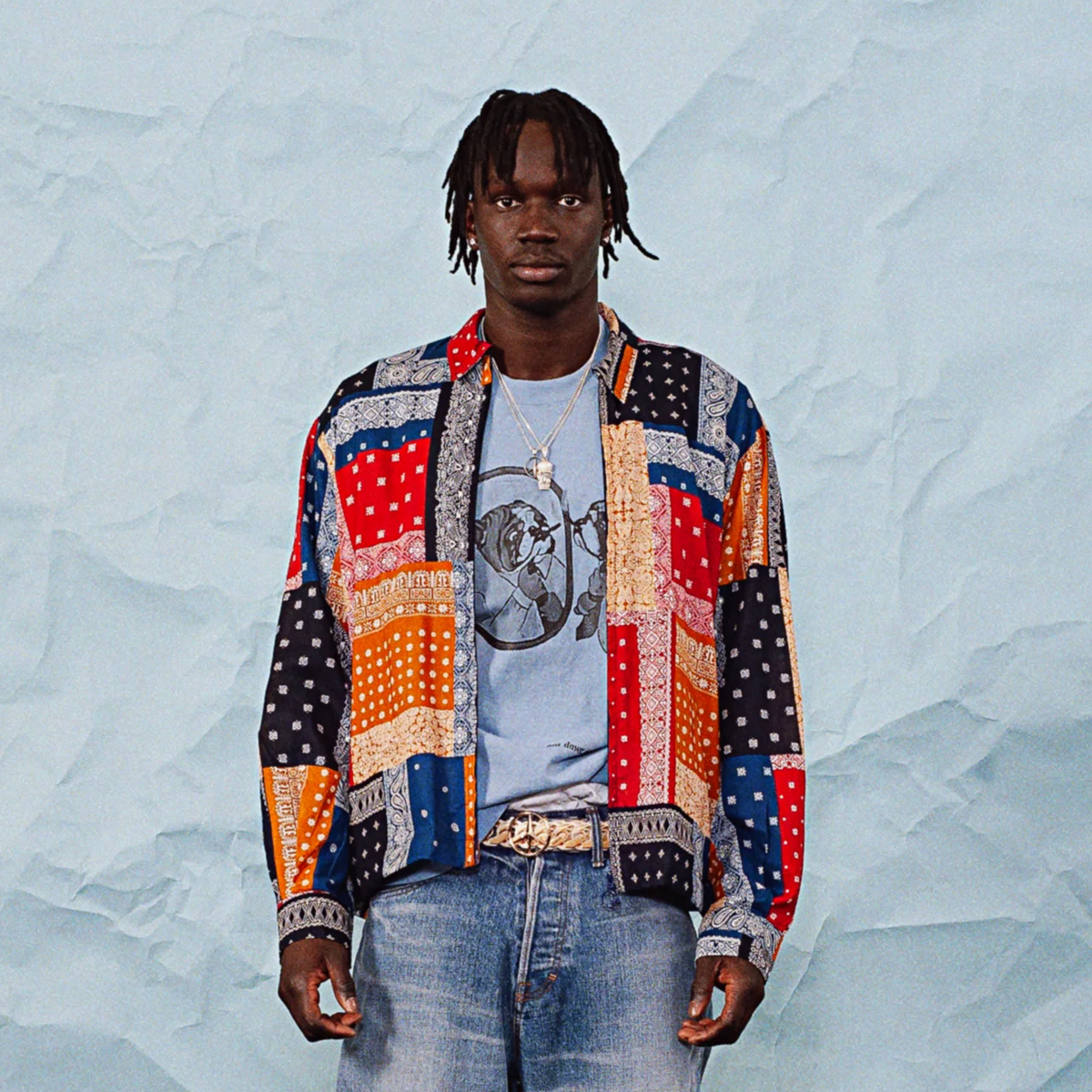 For The Homies Bandana Zip Shirt