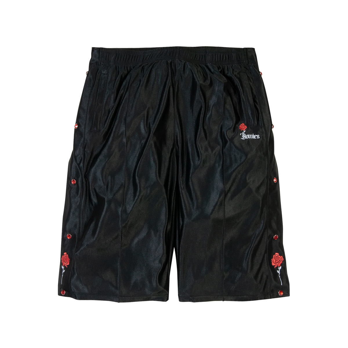 For The Homies Tearaway Rose Shorts Black
