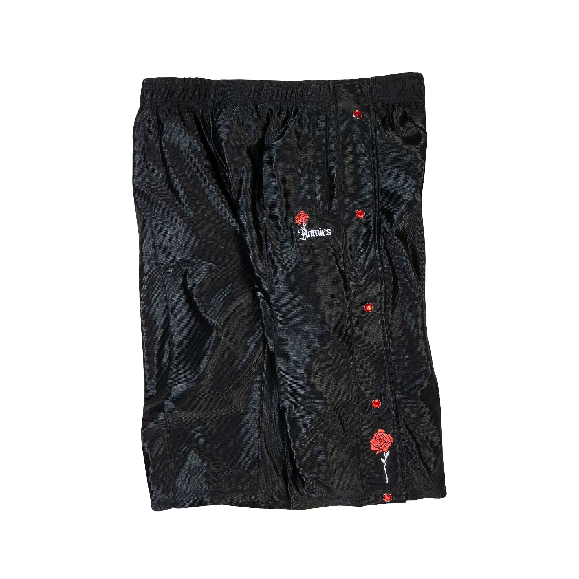 For The Homies Tearaway Rose Shorts Black