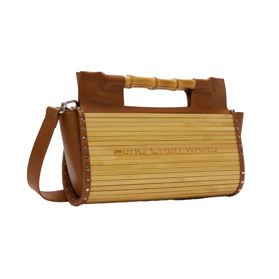 Feng Chen Wang  Rectangular Bamboo Handbag With Bamboo Roots