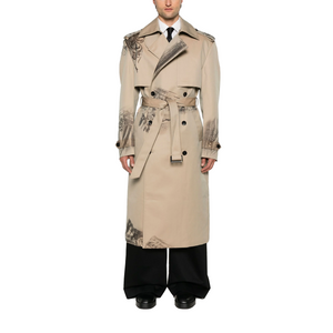 Feng Chen Wang  Deconstruction Printed Trench Coat Khaki