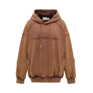 Feng Chen Wang  Brown Washed Hoodie Brown