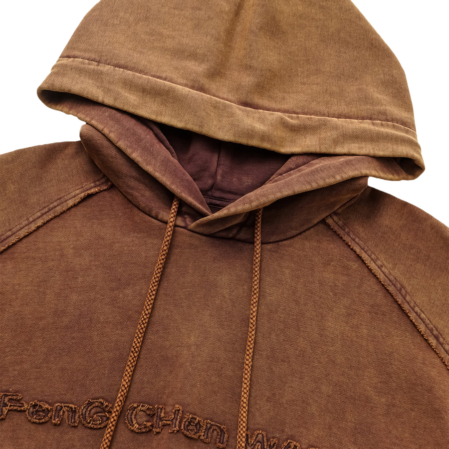 Feng Chen Wang  Brown Washed Hoodie Brown