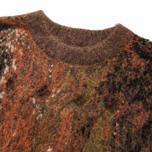 Feng Chen Wang  Gradient Printed Knit Sweater Brown