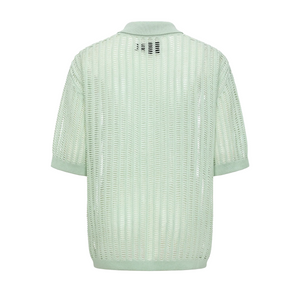 Feng Chen Wang  Oversize Knit Polo Pale Green