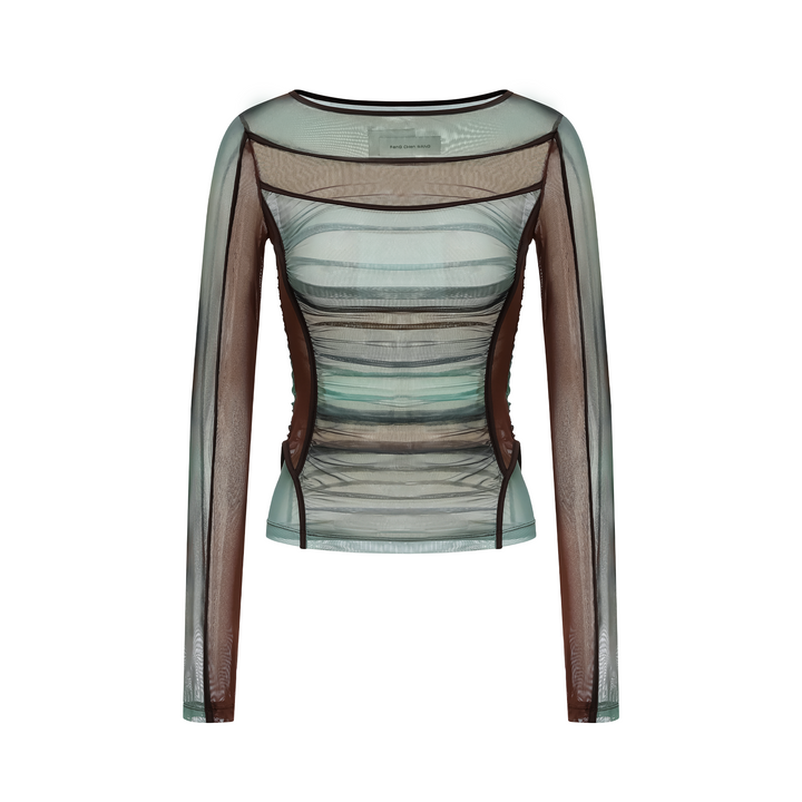 Feng Chen Wang  Deconstruction Grenadine Top Green/Brown