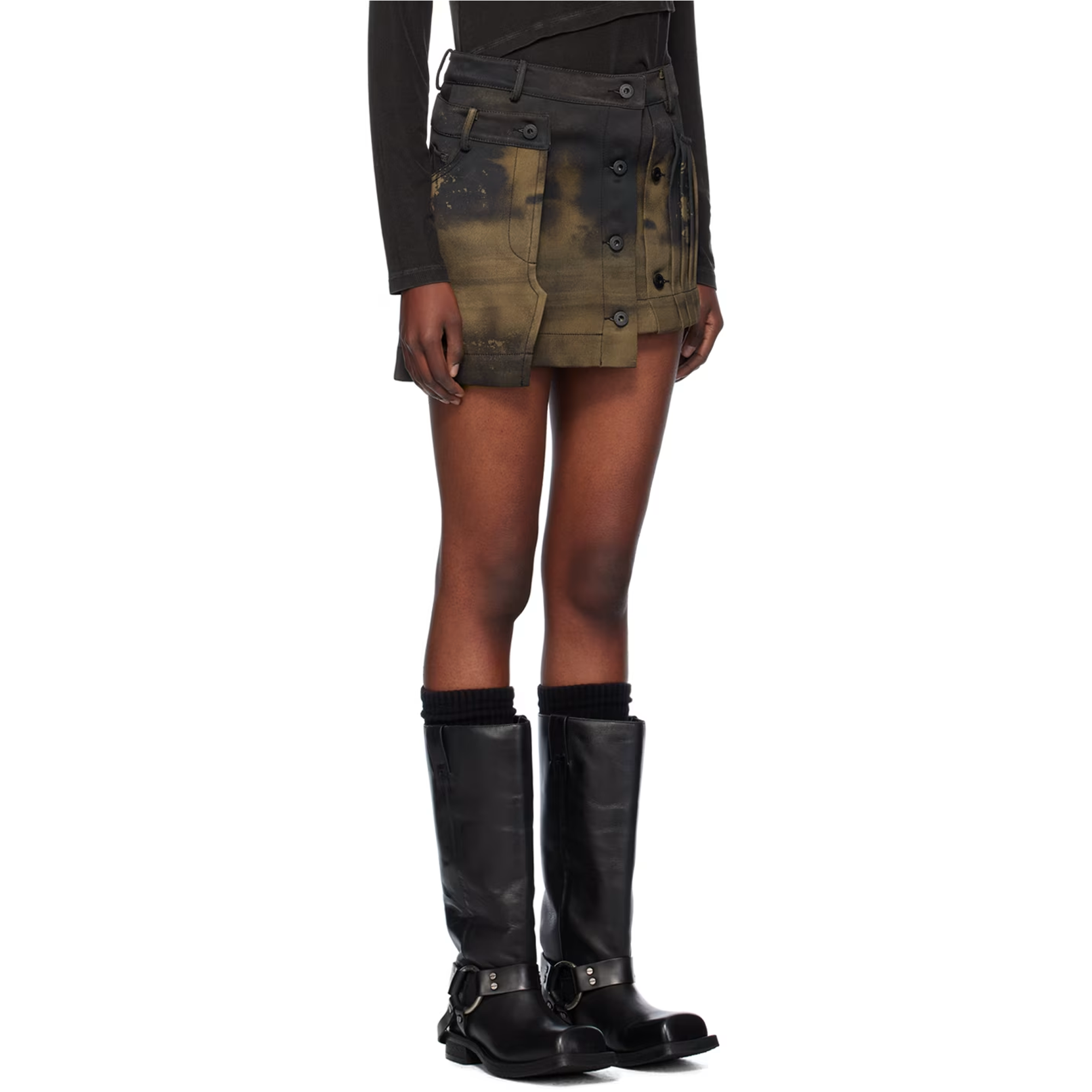 Feng Chen Wang Women's Gradient Printed Cargo Skirt Brown