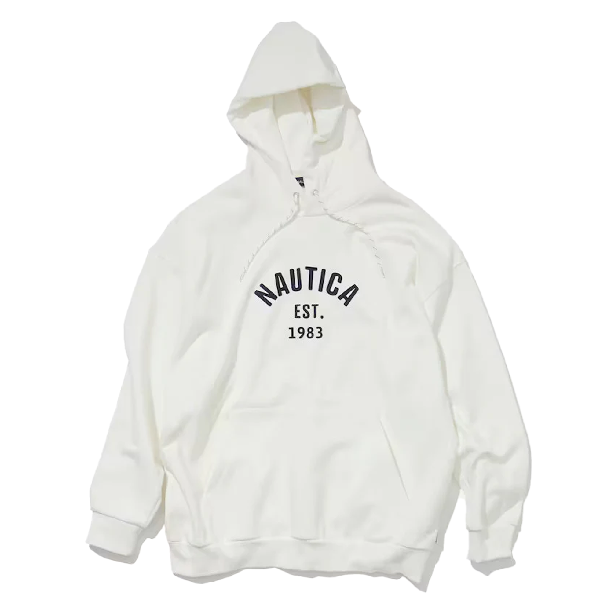 Nautica Japan Felt Logo Sweat Hoodie White Laced