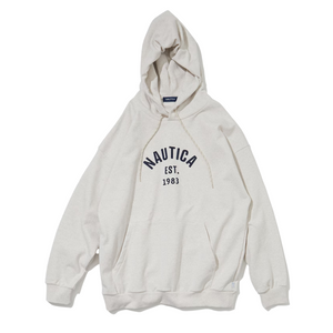 Nautica Japan Hoodie Felt Arch Logo Ash