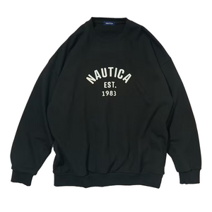 Nautica Japan Felt Logo Sweat Crew Charcoal