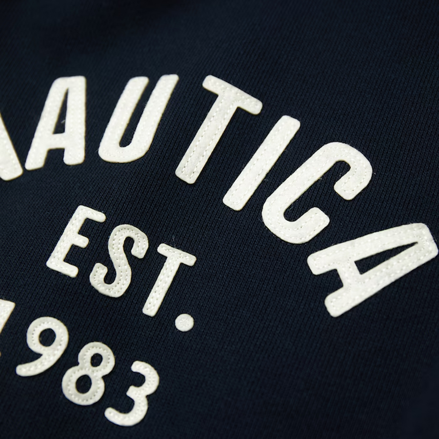 Nautica Japan Felt Logo Sweat Crew Charcoal