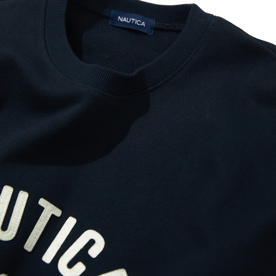 Nautica Japan Felt Logo Sweat Crew Charcoal