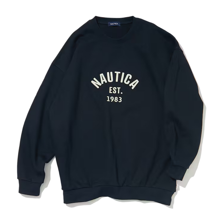 Nautica Japan Felt Logo Sweat Crew Navy