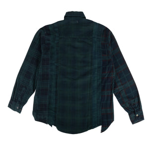 Needles Flannel 7 Cuts Shirt #QV400-2 Over Dye Dark Green Large