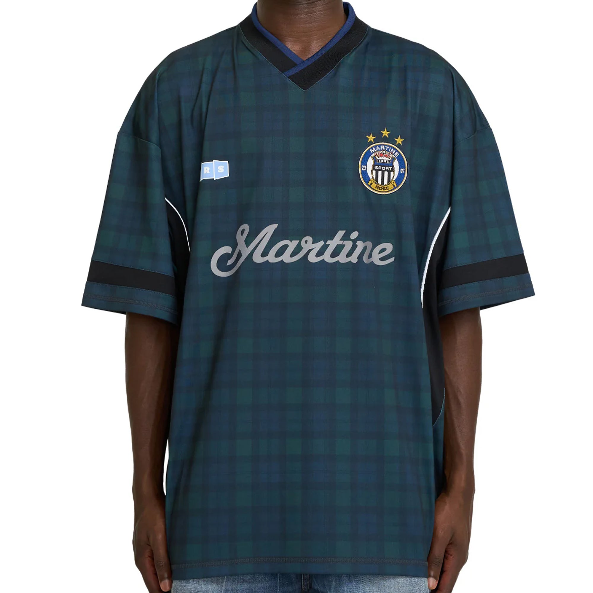 Martine Rose Football Shirt Black Tartan