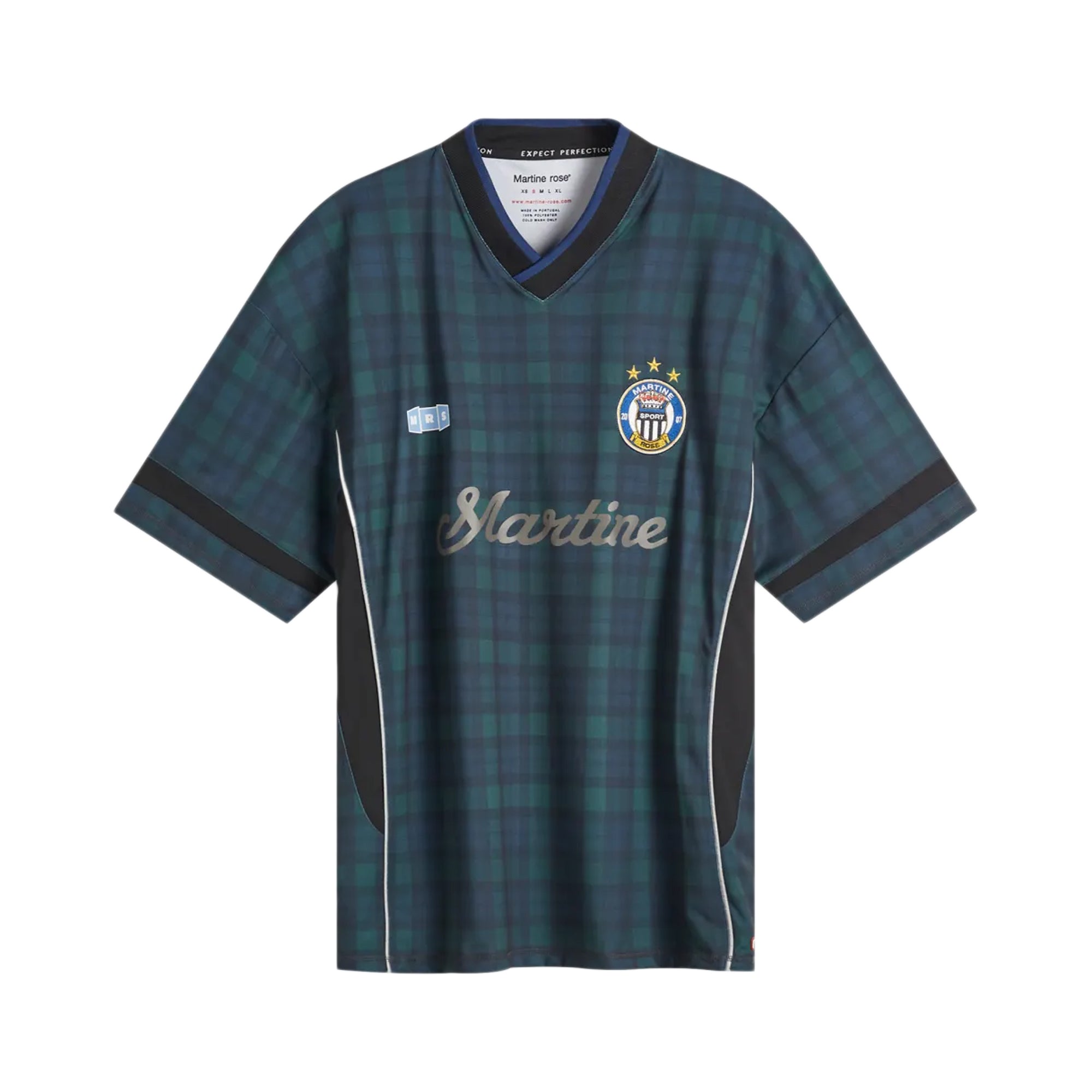 Martine Rose Football Shirt Black Tartan