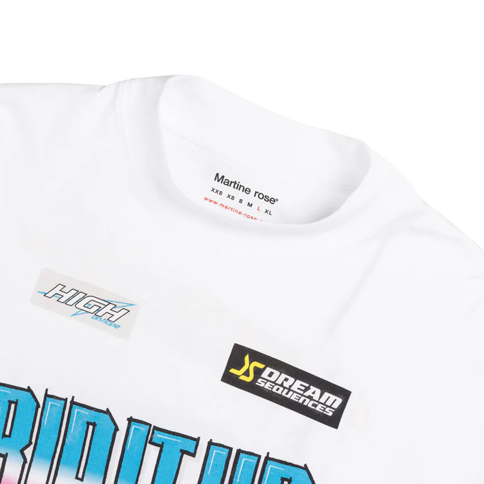 Martine Rose Funnel Neck Long Sleeve T-Shirt White Bmx