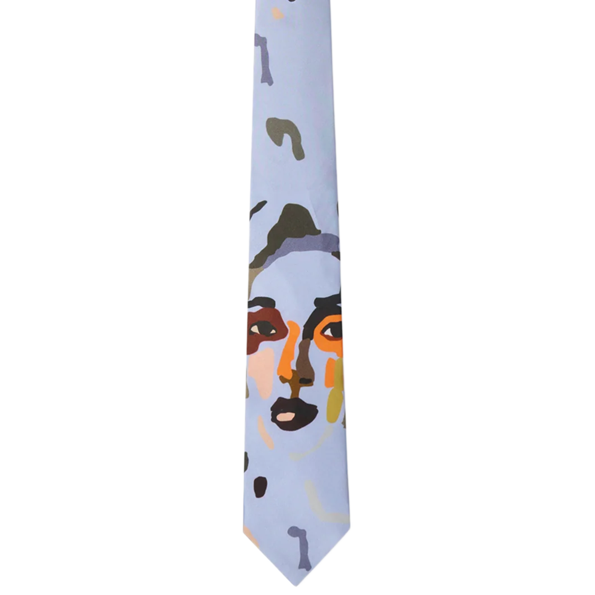 Kidsuper Girl Face Silk Tie Blue