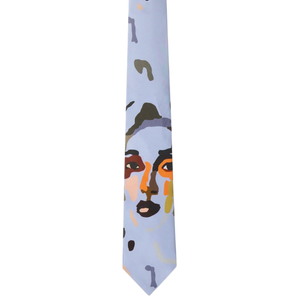 Kidsuper Girl Face Silk Tie Blue
