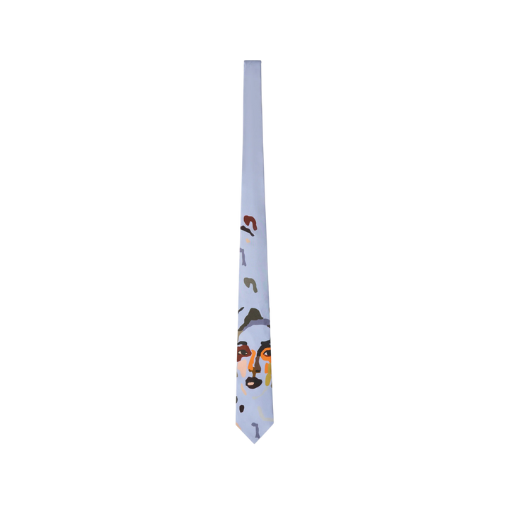 Kidsuper Girl Face Silk Tie Blue
