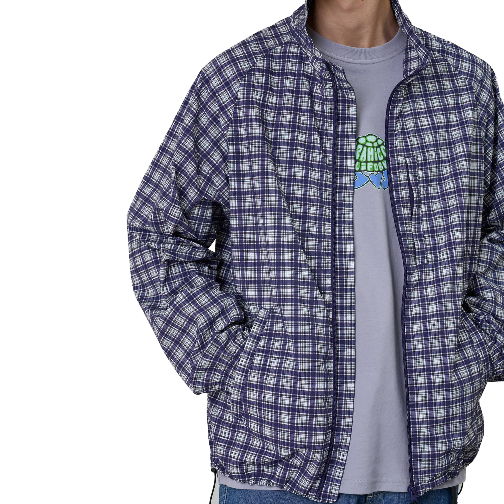 Gramicci Checkered Shell Jacket Navy Check