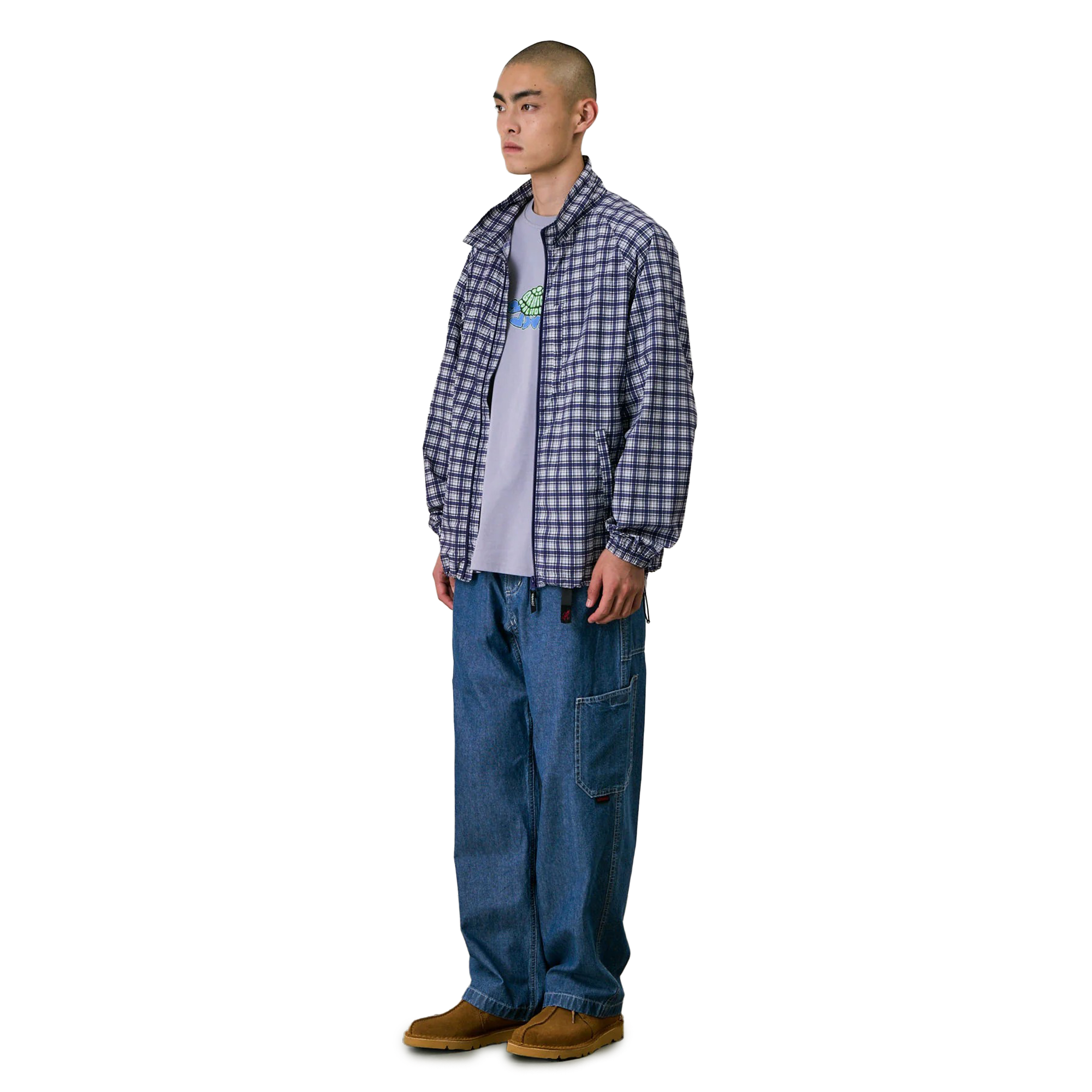 Gramicci Checkered Shell Jacket Navy Check