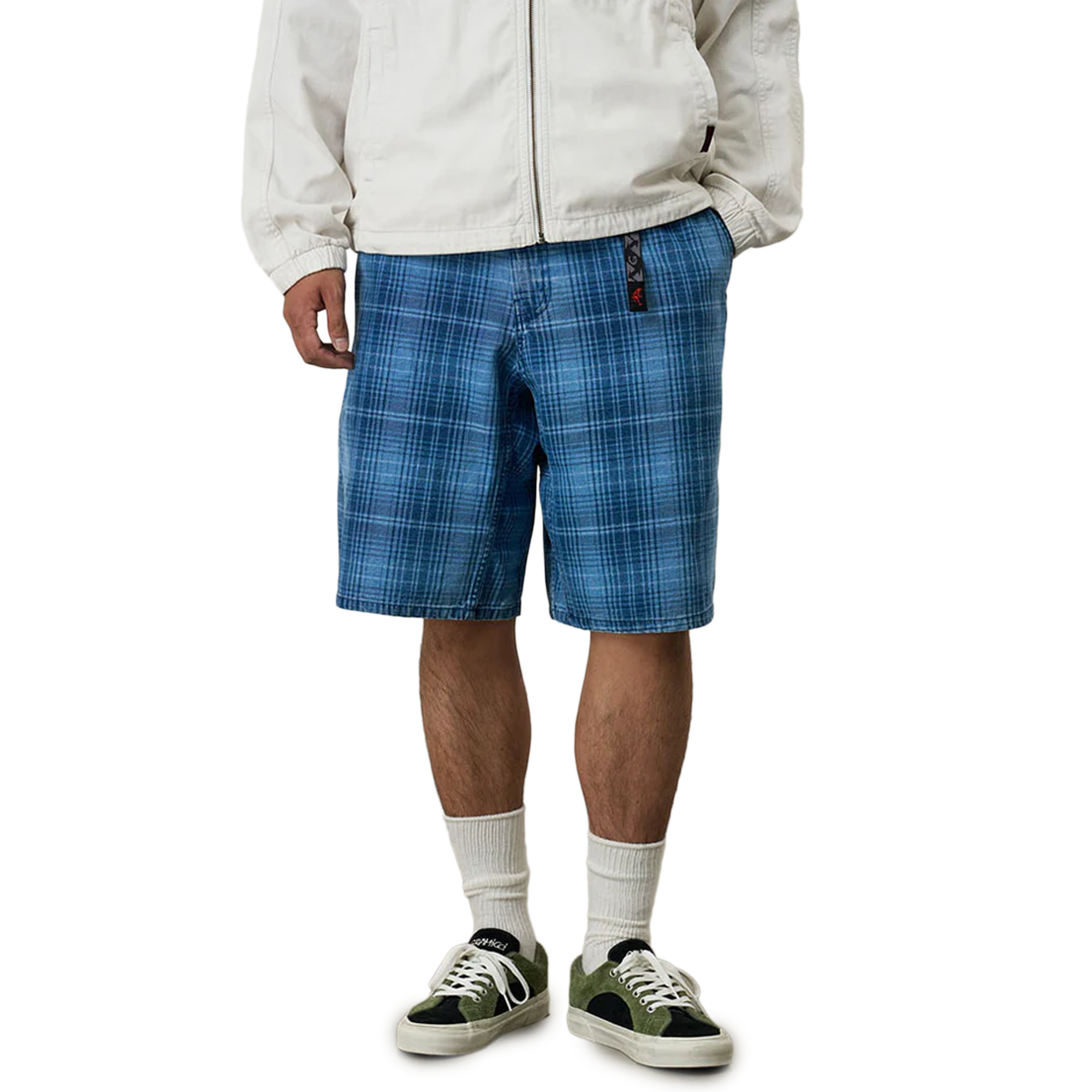 Gramicci Lagoon Short Denim Plaid Indigo Checkered Plaid