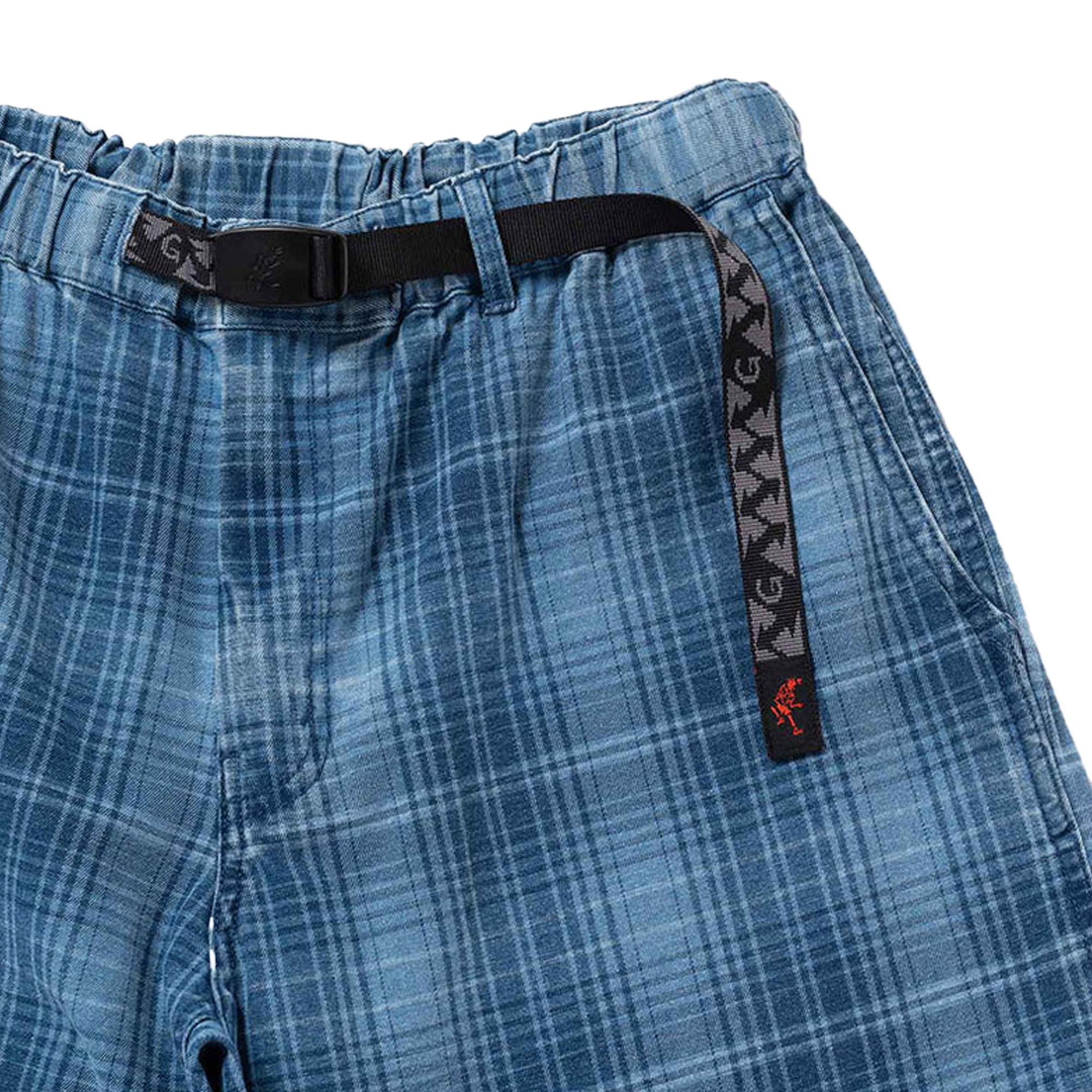 Gramicci Lagoon Short Denim Plaid Indigo Checkered Plaid