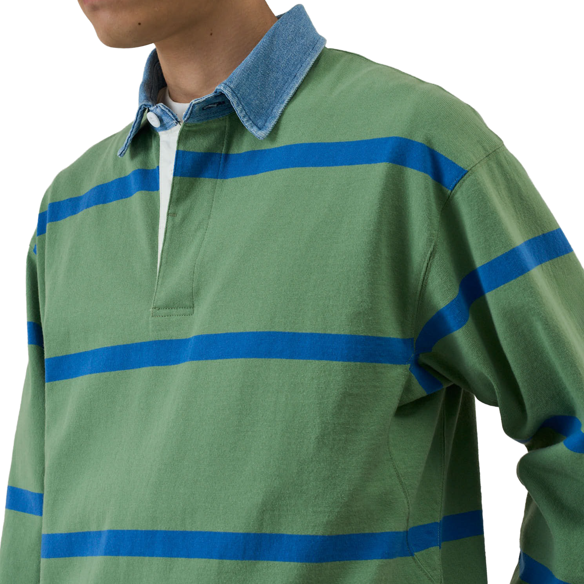 Gramicci Langdon Rugby Shirt Olive/Blue