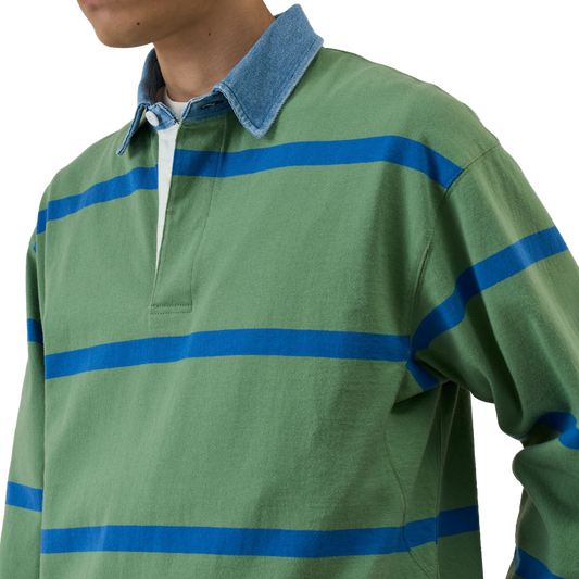 Gramicci Langdon Rugby Shirt Olive/Blue