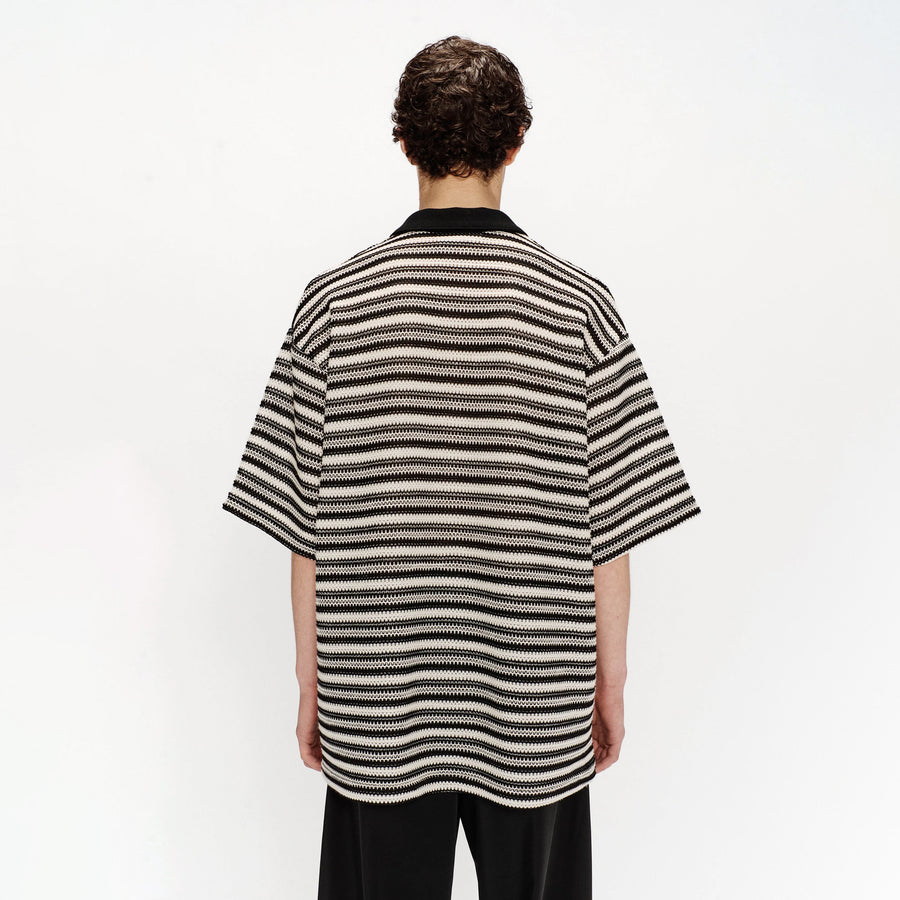 Song For The Mute Gym Polo Black/Yvory 251_MTS037_CRCHBLK