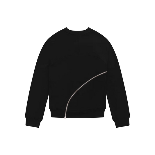 Heliot Emil Sequence Zip Crewneck Black