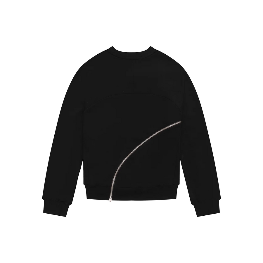 Heliot Emil Sequence Zip Crewneck Black