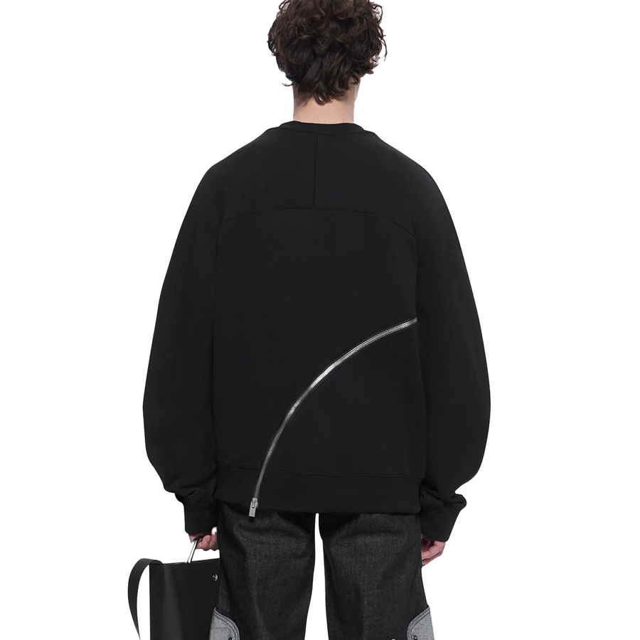 Heliot Emil Sequence Zip Crewneck Black