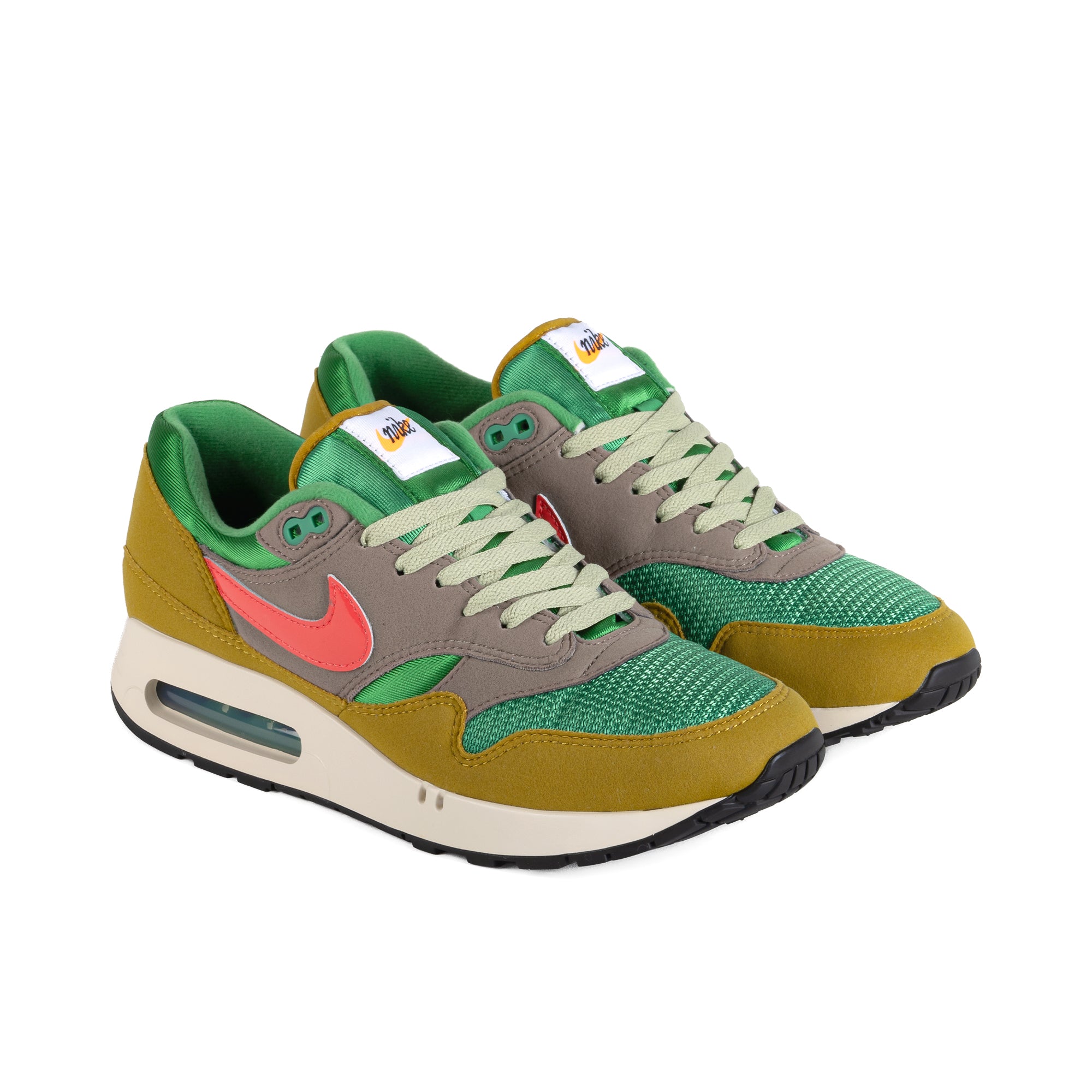 olive green and orange nike shoes