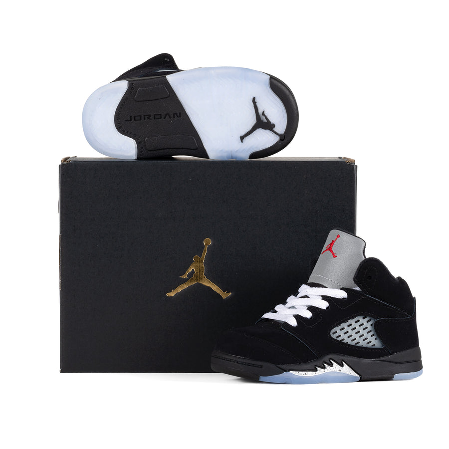 Nike Air Jordan 5 Retro OG (TD) Black/White/Metallic Silver/Fire Red HF3977-001