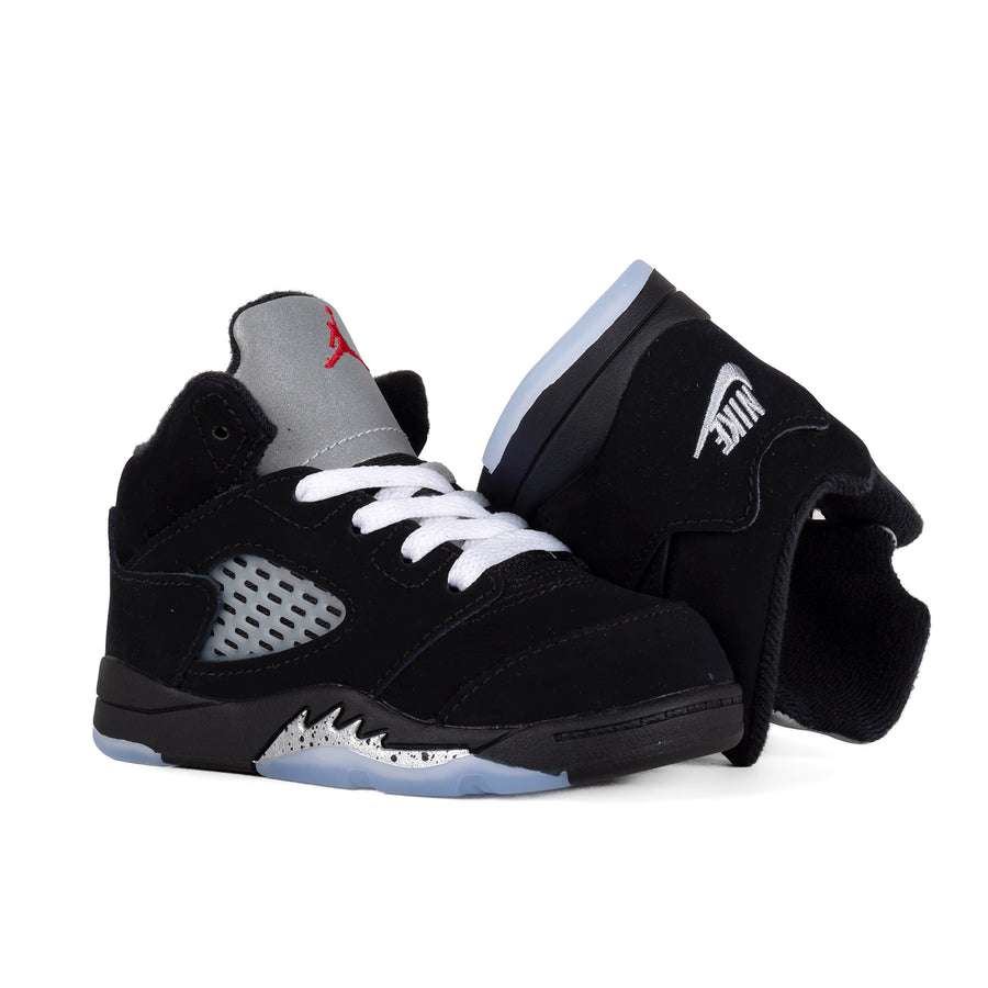 Nike Air Jordan 5 Retro OG (TD) Black/White/Metallic Silver/Fire Red HF3977-001