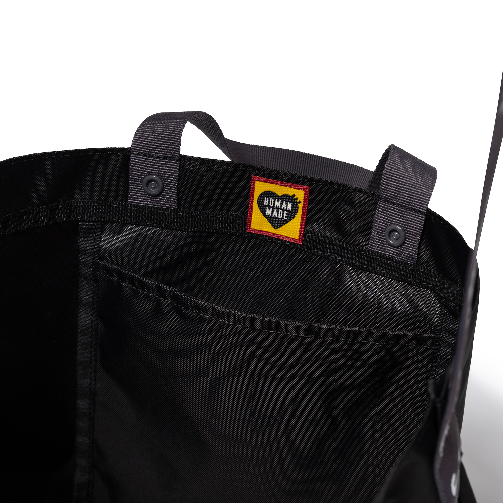 Human Made Nylon Heart 2-Way Tote Black HM25GD043 – Laced